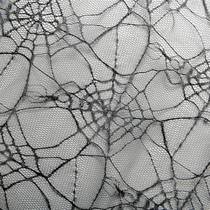 Black Spiderweb Embroidery Fabric, Halloween Spiderweb Fabric, Decorative Fabric for Cosplay, Doll Dress, Backdrop, Lace Cobweb Costume