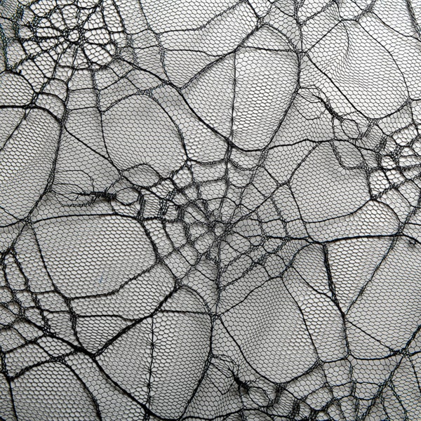 Tissu de broderie toile d'araignée noir, tissu toile d'araignée d'Halloween, tissu de décoration pour cosplay, robe de poupée, toile de fond, déguisement