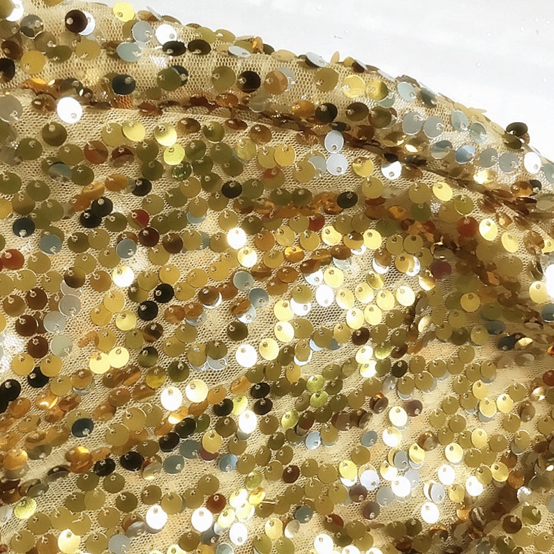 Star Prom Dress Evening Dress Fabric Party Dress Fabric Gold Black Sequins Tulle Fabric Lace Fabric