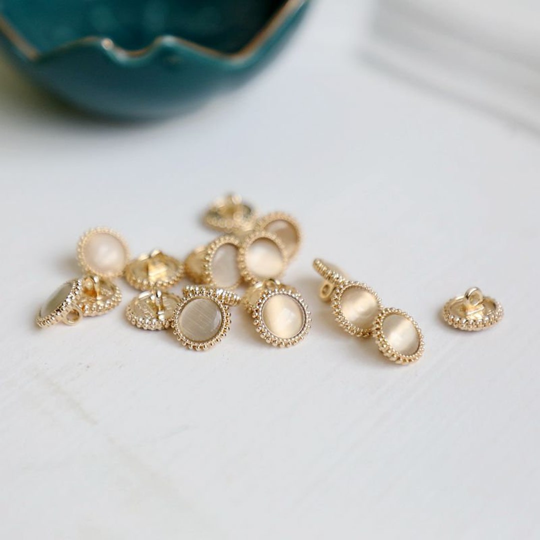 6 Pcs Delicate Round Shape Buttons, Alloy Buttons for Coat, Blouse ...
