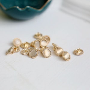 6 Pcs Delicate Round Shape Buttons, Alloy Buttons for Coat, Blouse, Cardigan, Dress, Garments Accessories, Sewing DIY