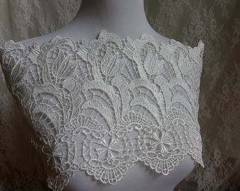 Wide venice lace, ivory lace fabric, guipure Lace trim, bridal jewelry supply lace