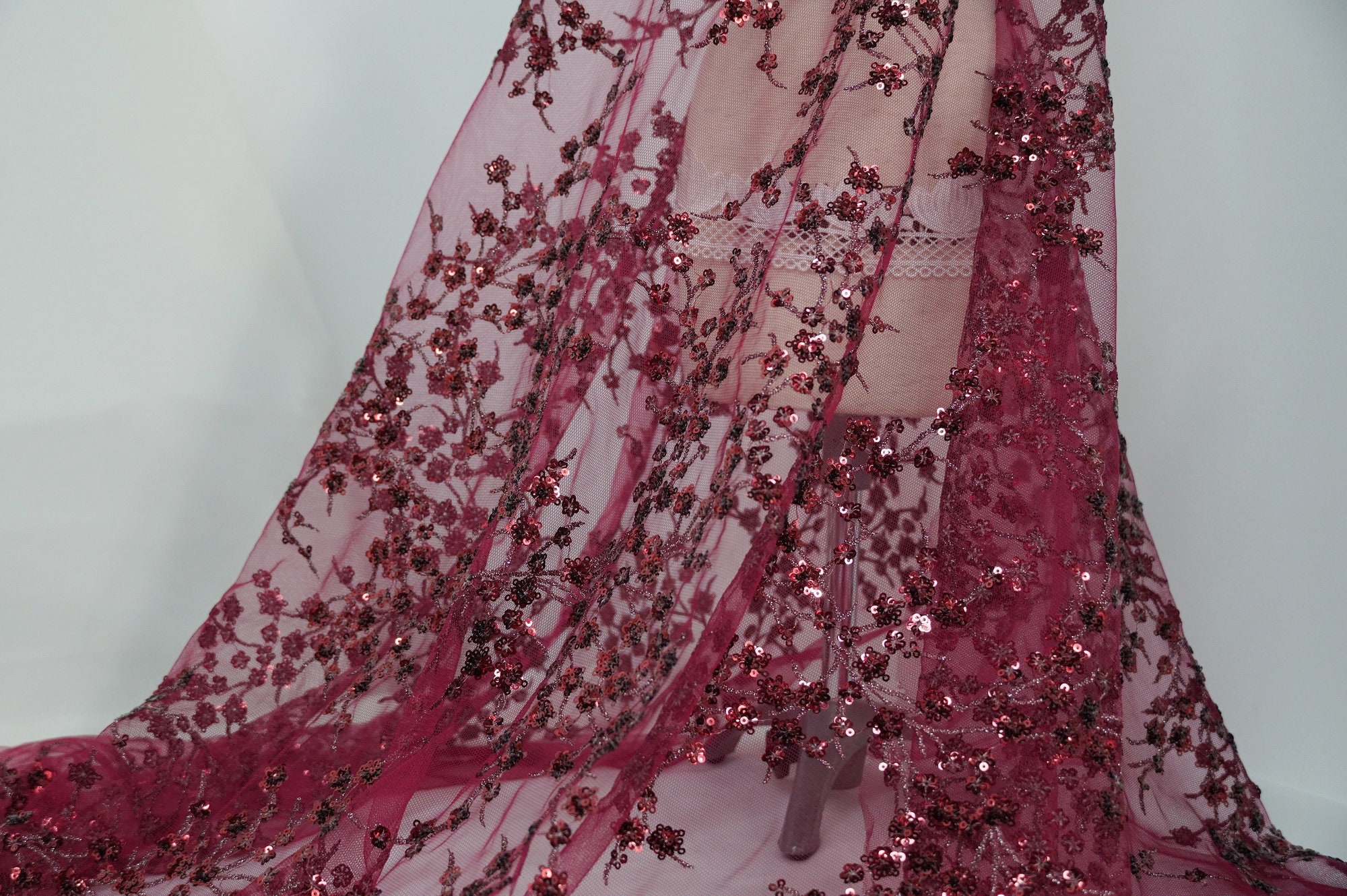 Burgundy and Black Lace Dress - Etsy