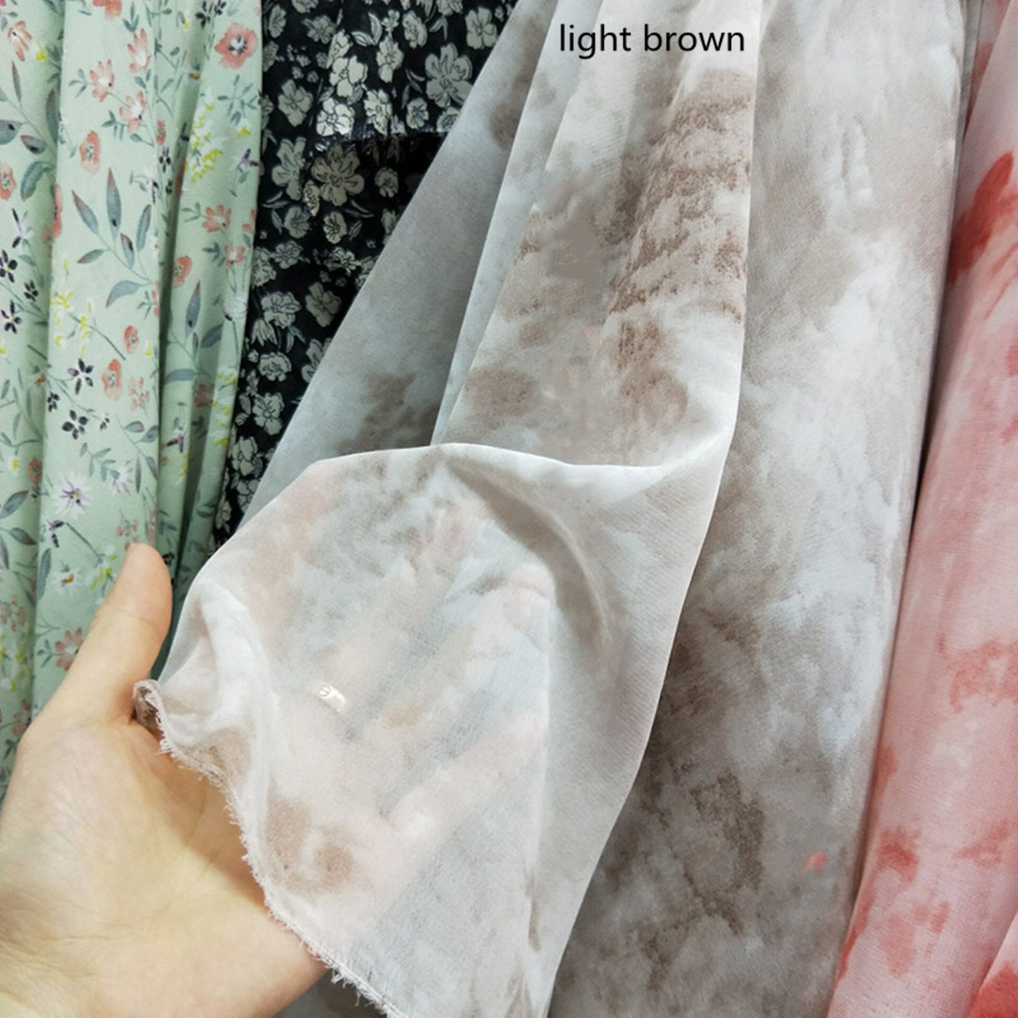 Tie Dyed Chiffon Fabric with Gradient Color Beautiful Ombre Etsy