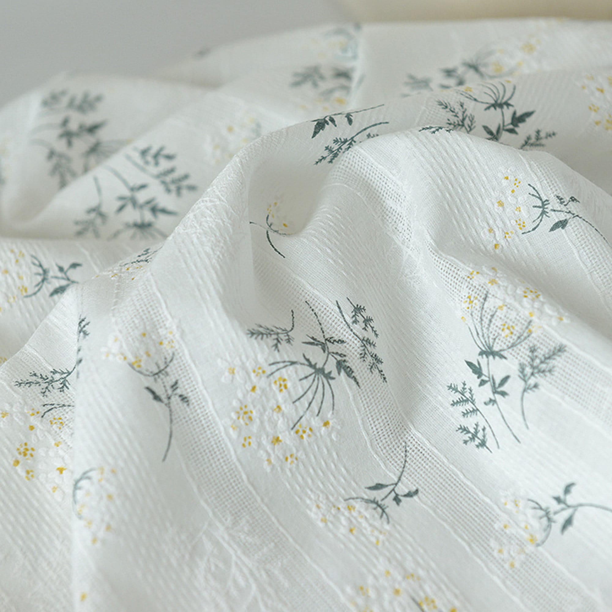 Fresh Small Flower Leaf Printed Embroidery Cotton Lace Fabric - Etsy