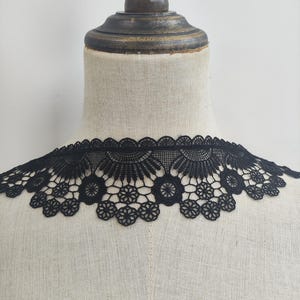 7 Yards 2.4&quot; Wide White/Black Hollow Out Guipure Trim, Floral Lace Trim, Trimming for Curtains, Dress Trim, Sewing Crafts DIY, Garments Lace