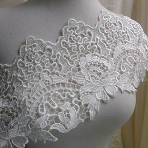 Venice lace trim graceful ivory color for gown, costume design, altered couture