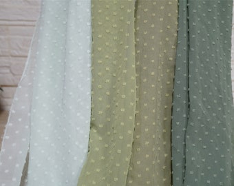 1 Yard Dot Chiffon Fabric Soft Chiffon Lace Fabric With Polka Dots for Bridal Wedding Fabric Skirt Fabric Headband 59" Width
