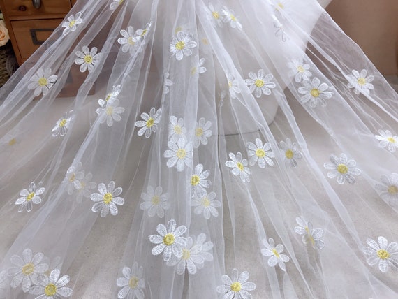 Sheer Daisy Lace White Dress
