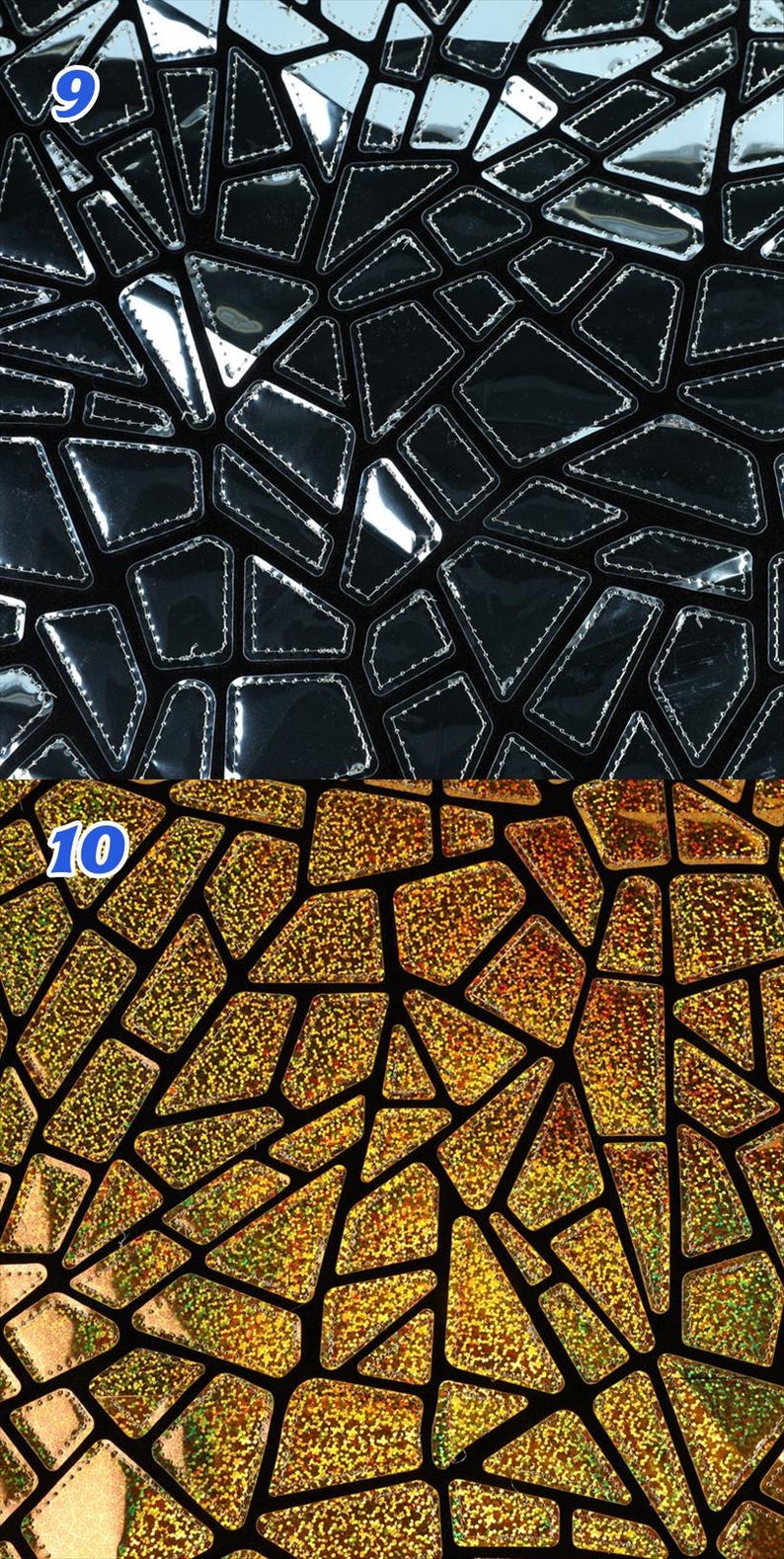 1 Yard Spiegel Silber Pailletten-Stoff, unregelmäßiger geometrischer Metallic-Stoff, Samt-Stoff, Modekleid-Stoff, Abschlussball-Partykleid-Stoff Bild 12