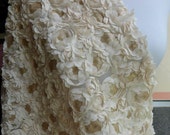 Champagne lace fabric, romantic wedding bridal fabric, chiffon sequins lace fabric half yard