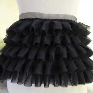 Rüschenspitze in schwarz für Mädchenkleid, Strampler, Tutu-Kleiderstoff