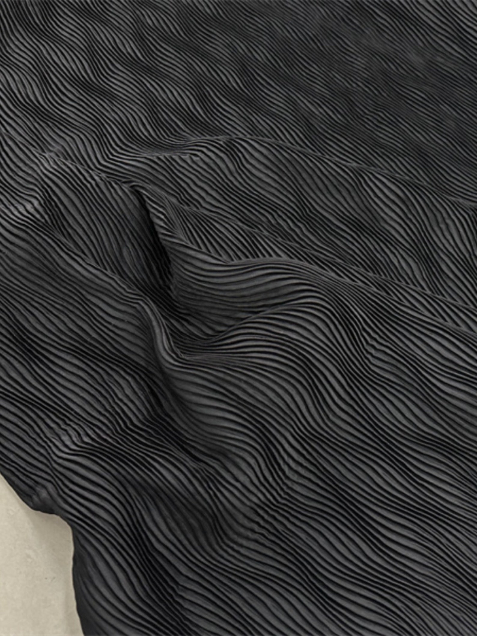 Black Ruffle Chiffon Fabric, Pleated Chiffon Lace Fabric for Simple ...
