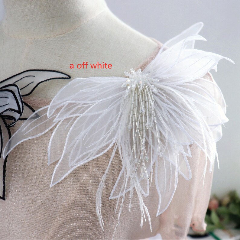 Beaded 3d Flower Applique 3d Floral Applique 3d Floral Etsy