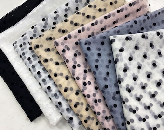 Dot Lace Fabric, Gathered Dot Veil Fabric, Soft Polka Dot Tulle Fabric for Bridal, Veils, Curtain, Costume Design, Tutu Dress