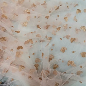 Cute heart tulle fabric, glitter love heart tulle lace fabric for girl dress, party decoration, costume, baby princess dress, hot sale