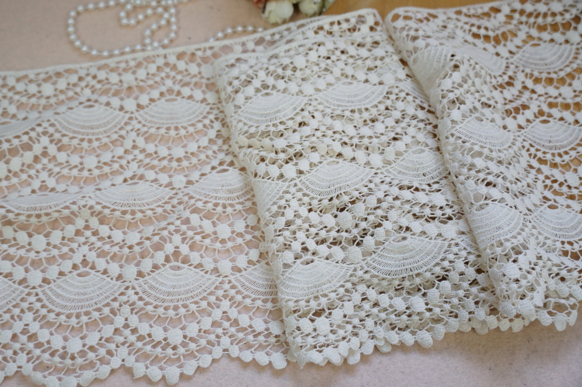 Antique Beige Lace Trim Vintage Crochet Cotton Lace Trim - Etsy