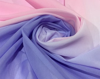 Ombre Chiffon-Stoff, Weicher Stoff, Chiffon-Stoff mit Farbverlauf für Kleid DIY, Partykleid, Maxikleid