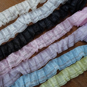 4 cm szerokości, dwuwarstwowa koronka z falbankami w kształcie serca i kropek, idealna na sukienki na tort, spódniczki tutu, ubranka dla lalek, suknie balowe, opaski na głowę, skarpetki i szycie