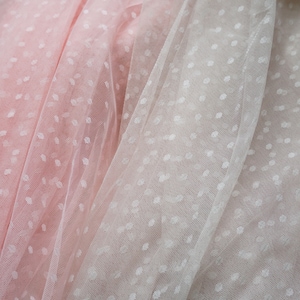 Soft Dot Tulle Lace Fabric, Polka Dot Print Tulle Mesh Lace Fabric, Net Lace Fabric for Doll dress, Baby Prom, Wedding Gown Making