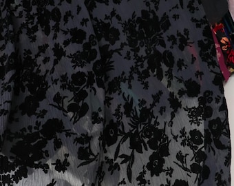 Wunderschöner Blumen-Spitzenstoff, Schwarz-Weißer, Exquisiter Blumenstoff für Tanzkostüme, Partykleid, Hochzeitskleid, Tischdeckenstoffe
