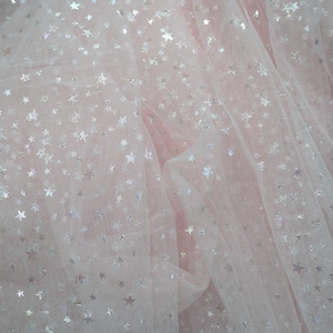 Small Star Lace Fabric, Print Ombre Star Tulle Mesh Lace Fabric for ...