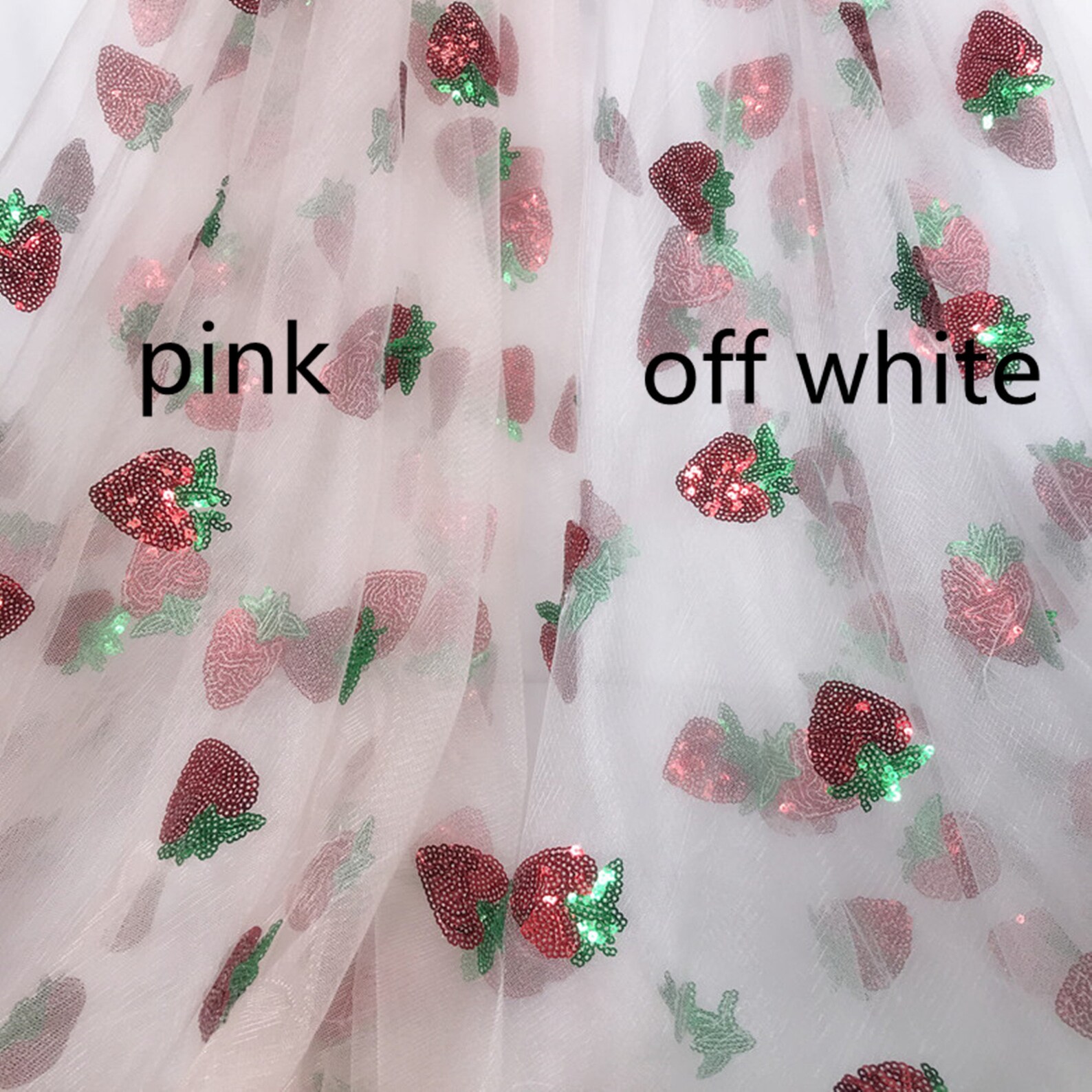 strawberry print tulle