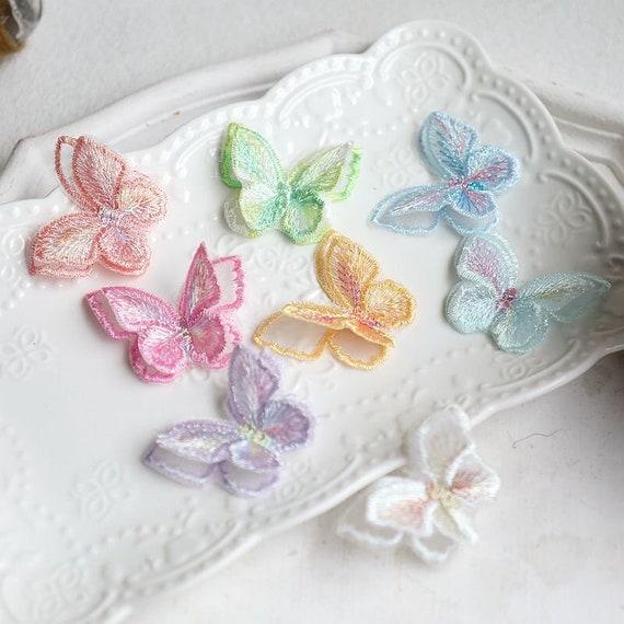 Fantasy Exquisite Embroidery Butterfly, Double Layer Butterfly Applique for Dress, Gown, Tops, Costume, Bags, Crafts, Party Decor