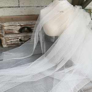 Weicher Tüllstoff Diamant-Gitter-Tüllspitze für Puppenkleid, Baby-Abschlussball, Blumenmädchenkleid, Hochzeitskleid, Schleier, 150 cm breit