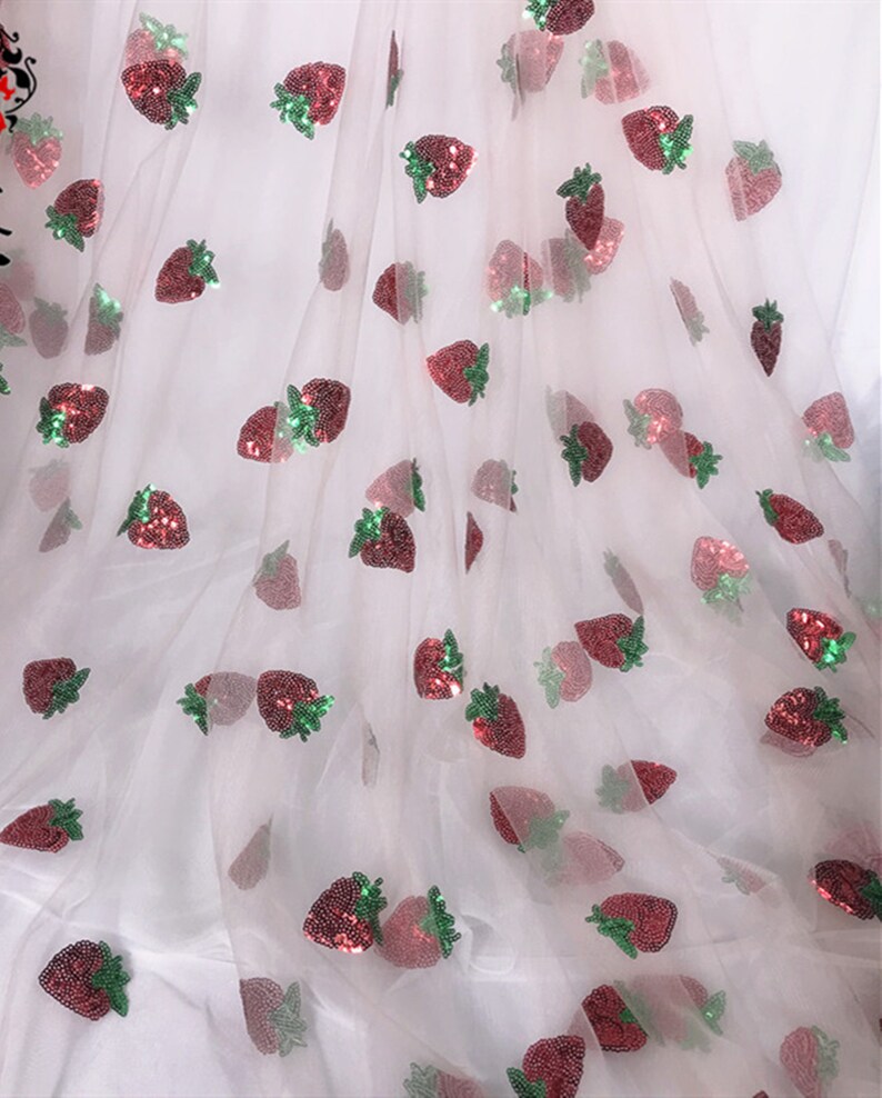 strawberry sequin tulle