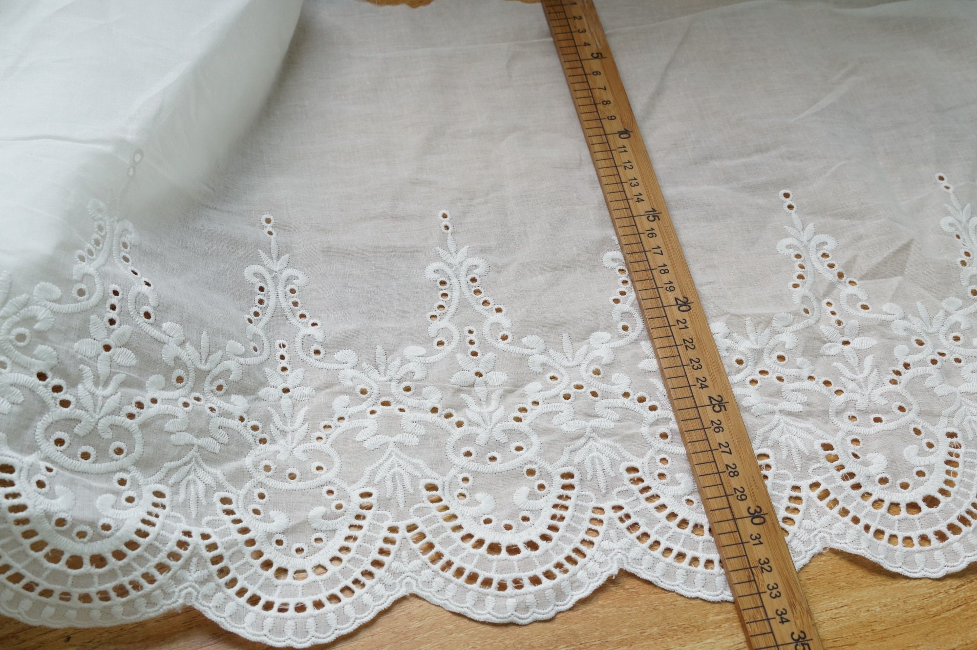 13 Wide Cotton Lace Trim Eyelet Lace Trimming With -  Singapore