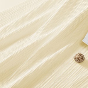 Ivory Pleated Fabric, Thick Ruffled Fabric, Stiff Ruffle Frill Fabric for Designer Fabric, Wedding, Gowns, Crafts, Events, Texture Fabric
