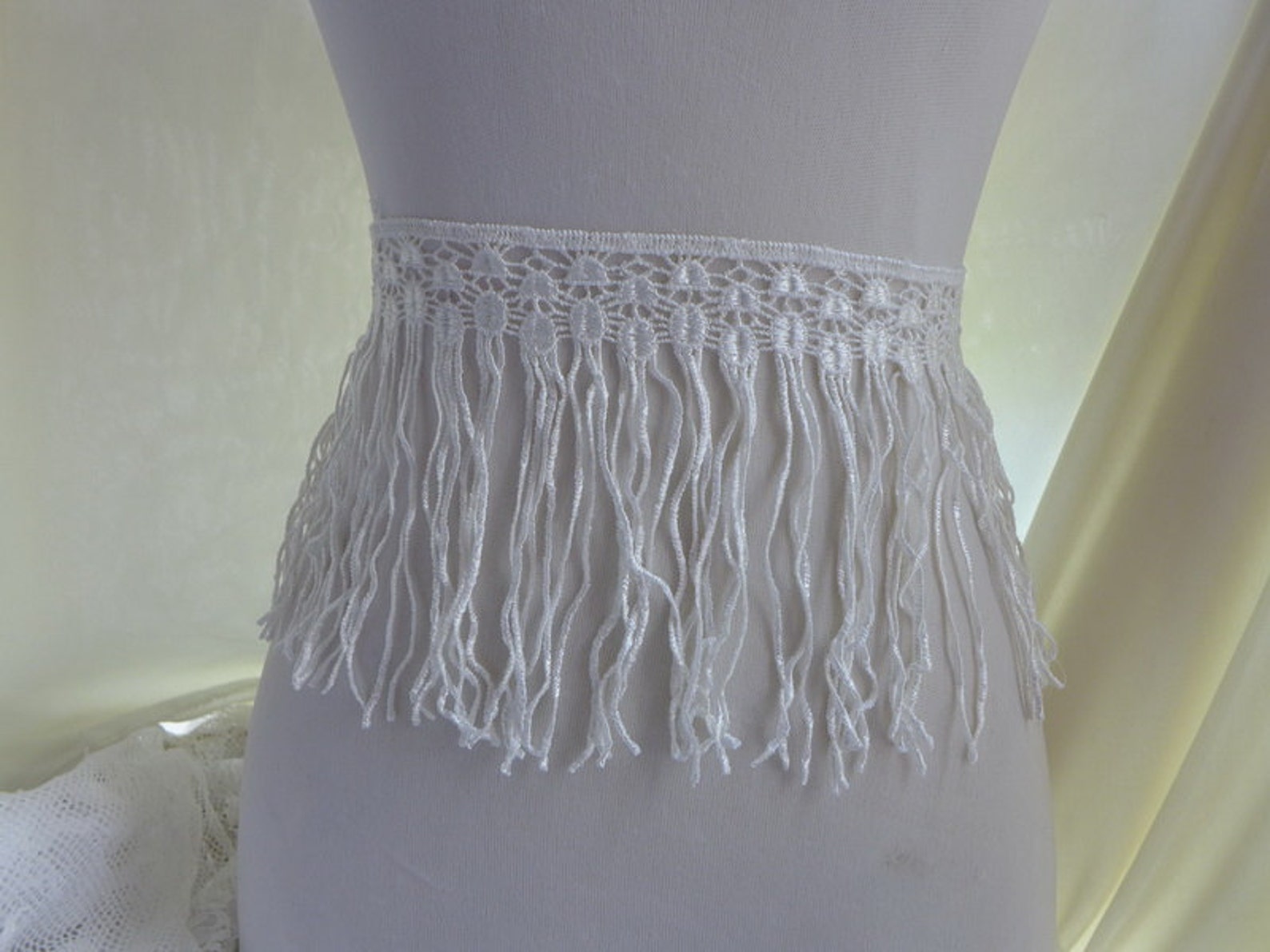 Venice Tassels Lace White Fringe Lace Trim for Flappers Etsy