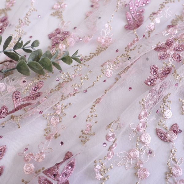 Sheer Beaded Fabric Etsy