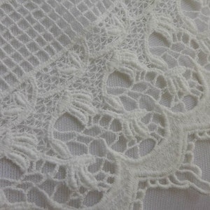 Cotton Lace Trim, Wide off White Lace, Embroidery Hollowed Out Lace ...