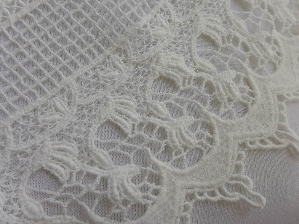 Cotton Lace Trim Wide off White Lace Embroidery Hollowed Out - Etsy