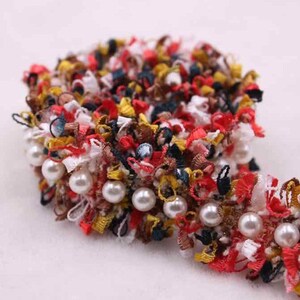 Colorful Beaded Lace Trim, Beaded Ribbon, Pearls Ribbon, Beaded Ribbon ...
