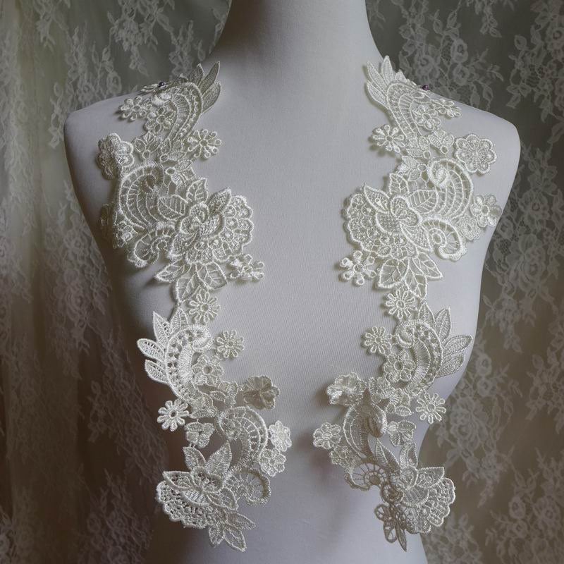 bridal lace applique ivory