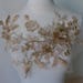 Champagne Gold Bridal Lace Appliques Pair for Wedding Gown, Bridal Headpiece Flower, Garter, Lace Jewelry