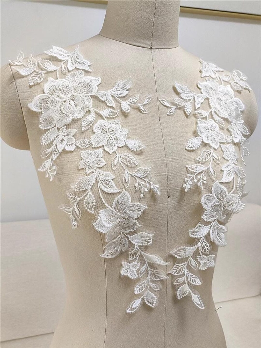 Fabric Applique Embroidered shirt -skirt cord set
