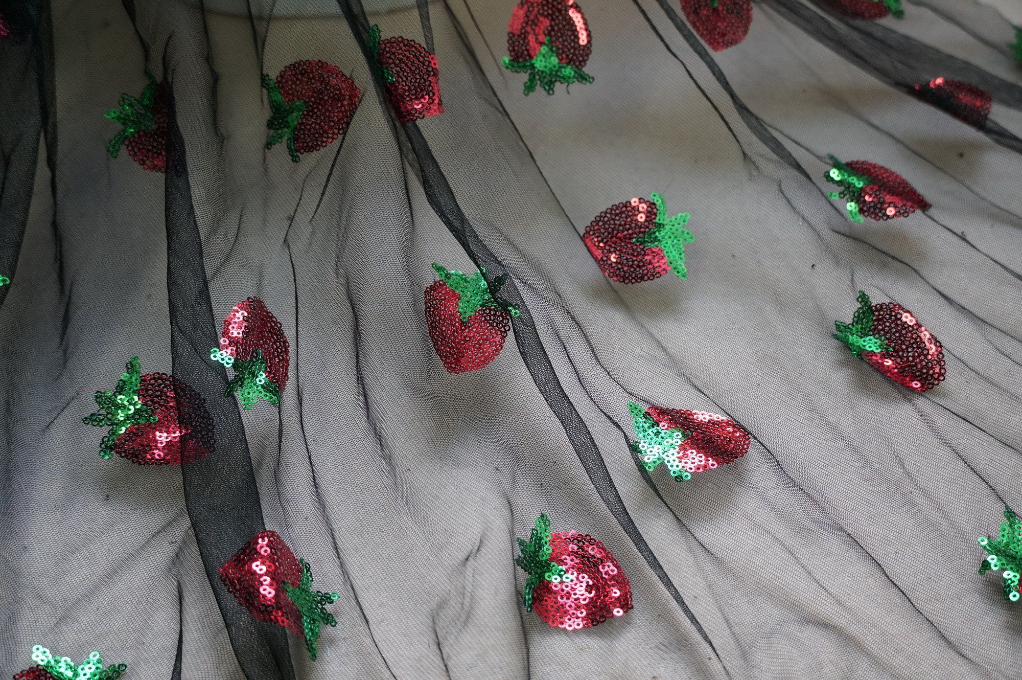 strawberry sequin tulle