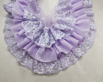Lavender Ruffled Lace Trim, 3 Layer Pleated Tulle Lace Trim For Wedding Dress, Dress Sleeve, Tutu Dress, Decoration, Doll Skirt