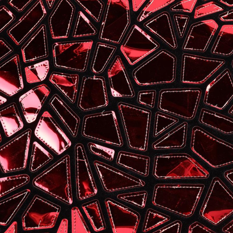 1 Yard Spiegel Silber Pailletten-Stoff, unregelmäßiger geometrischer Metallic-Stoff, Samt-Stoff, Modekleid-Stoff, Abschlussball-Partykleid-Stoff #8
