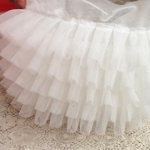 Ruffled Tulle Lace Trim, 6.7&#39;&#39; Wide 5 Layers Tulle Ruffle Lace Trim for Doll Dress, Tutu Dress, Sewing Accessories Supplies, Skirt