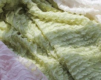 Ruffled Fabric, Chiffon Ruffle Fabric, Multi-layers Pleated Lace Fabric for Bridal Dress, Cake Dress, Tutu Dress, Party Decoration, 1 Yard