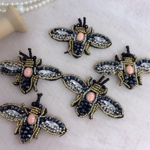 Bee Beaded Patches, Graceful Rhinestone Applique For Clothing DIY, Schoolbag Decoration