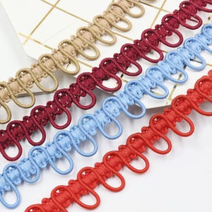 Button Loop Elastic, Colorful Buttonhole Trim for Bridal Gown, Wedding Dress, Corset, Historical Gown, Garments Sewing Supplies