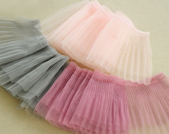 8 couleurs Ruffle Lace Trim, Double Layers Mesh Lace Trim, Ruffle Tulle Lace, Dentelle plissée pour Tutu Dress, Robe de poupée, Robe à gâteau, Bandeau