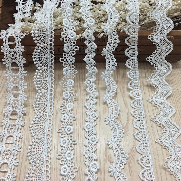 14 Yards Venice Lace Trim, Narrow Lace, Crochet Lace Trim, Scalloped Lace Trim, Neckline Lace, Gift Wrapping, Sold By 1 pack