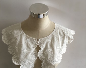 Cotton lace collar, pair of retro cotton lace collar applique, fake collar, sewing lace collar for lolita dress, shirt, bridal blouse, decor